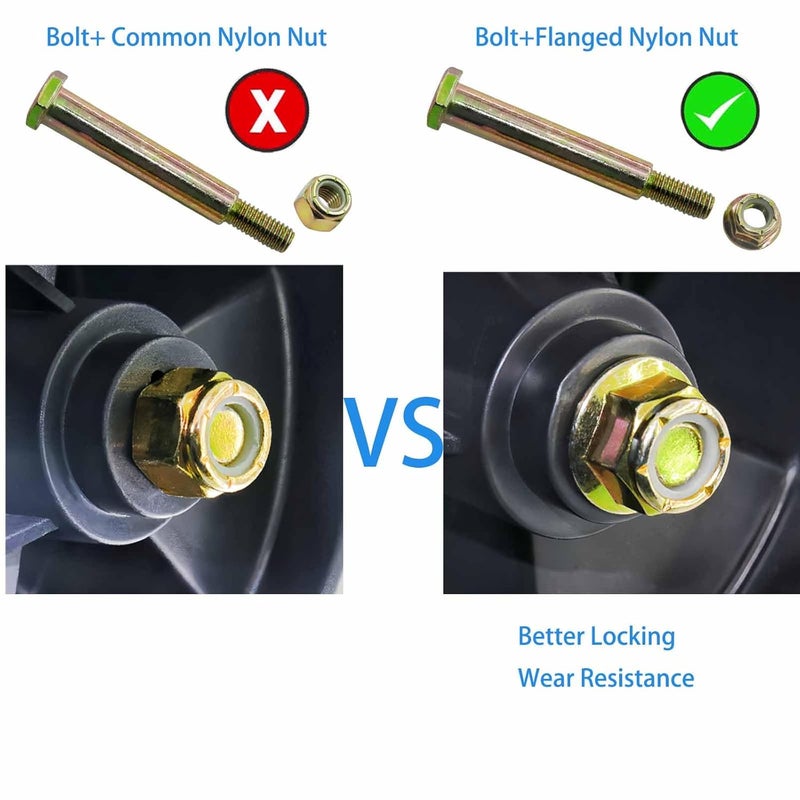 Metalsuberg Deck Wheel Shoulder Bolt and Flanged Lock Nut Replaces 193406 184219 137644 532193406 532137644 738-3056 938-3056 for MTD cub Cadet,craftman.(4pcs Pack) - Image 2